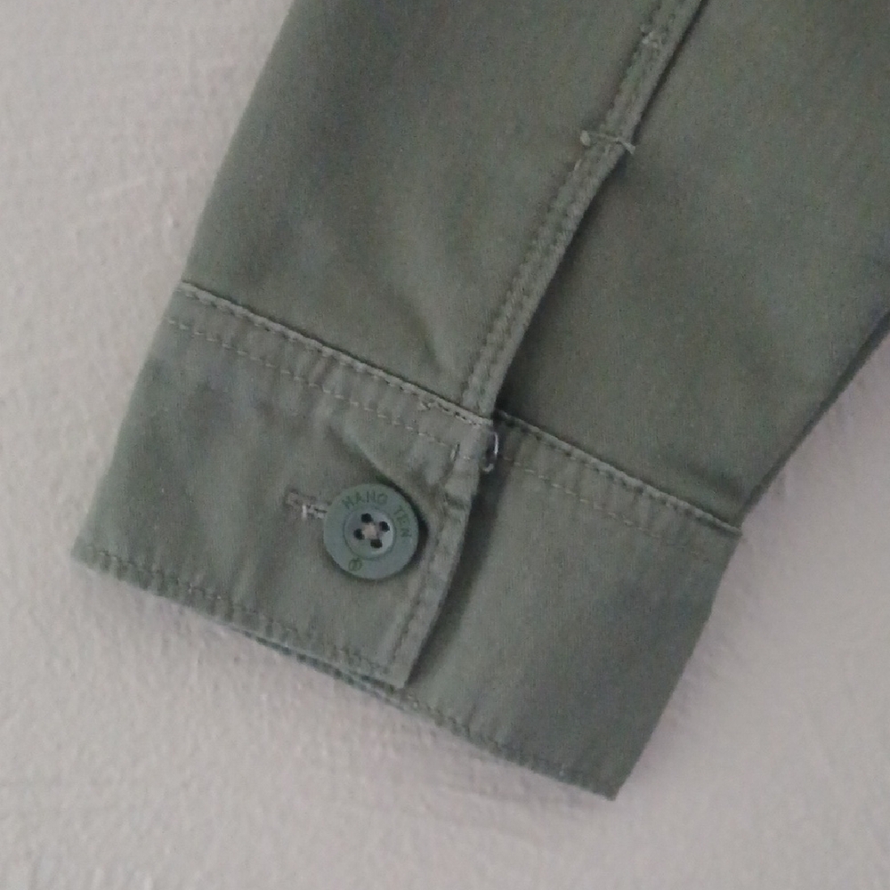 Hang Ten Olive Utility Jacket with Cream Collar Sz S - Picture 6 of 7